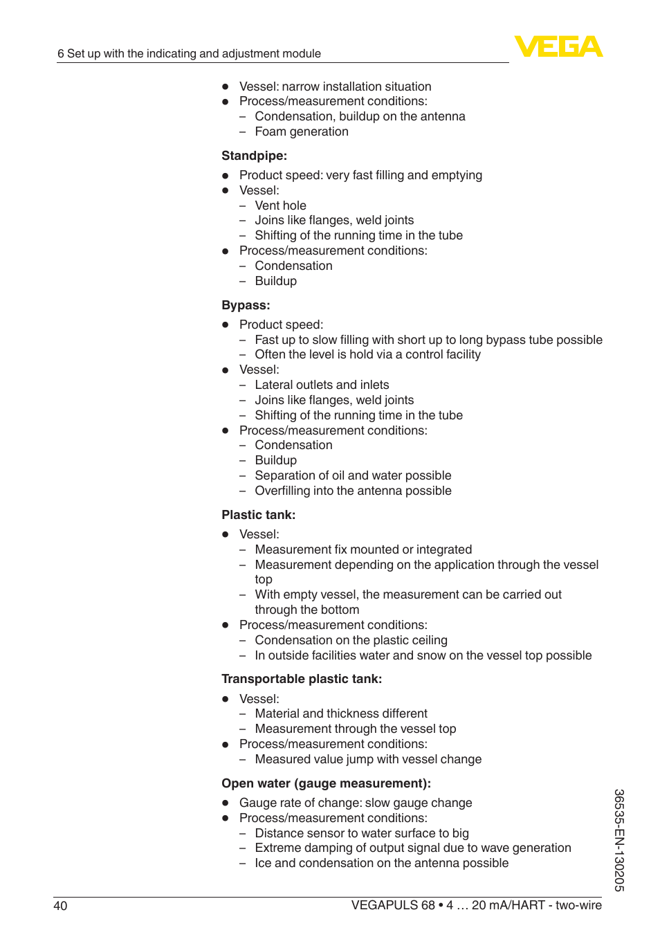 VEGA VEGAPULS 68 (≥ 2.0.0 - ≥ 4.0.0) 4 … 20 mA_HART - two-wire User Manual | Page 40 / 84