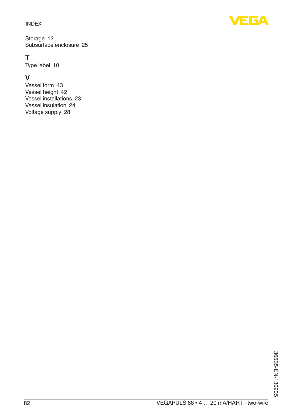 VEGA VEGAPULS 68 (≥ 2.0.0 - ≥ 4.0.0) 4 … 20 mA_HART - two-wire User Manual | Page 82 / 84