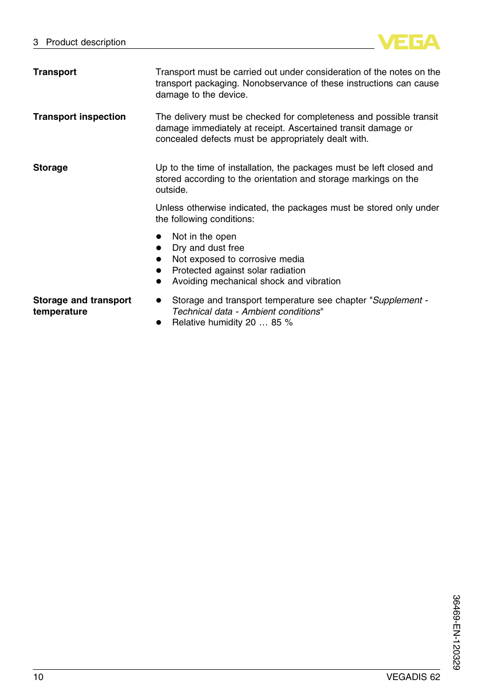 VEGA VEGADIS 62 User Manual | Page 10 / 52