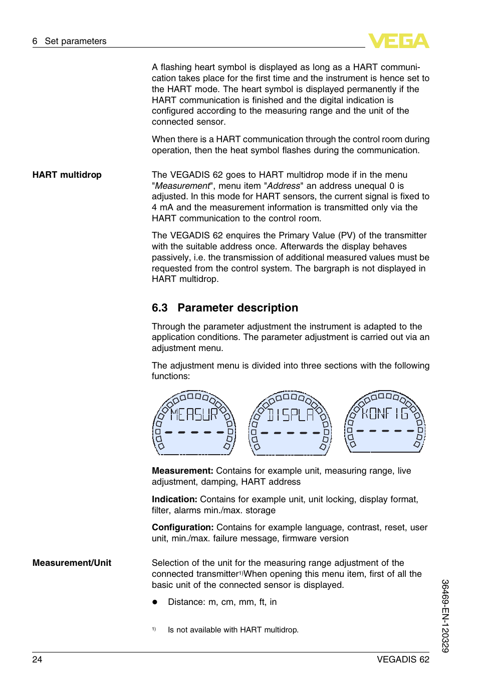 3 parameter description | VEGA VEGADIS 62 User Manual | Page 24 / 52