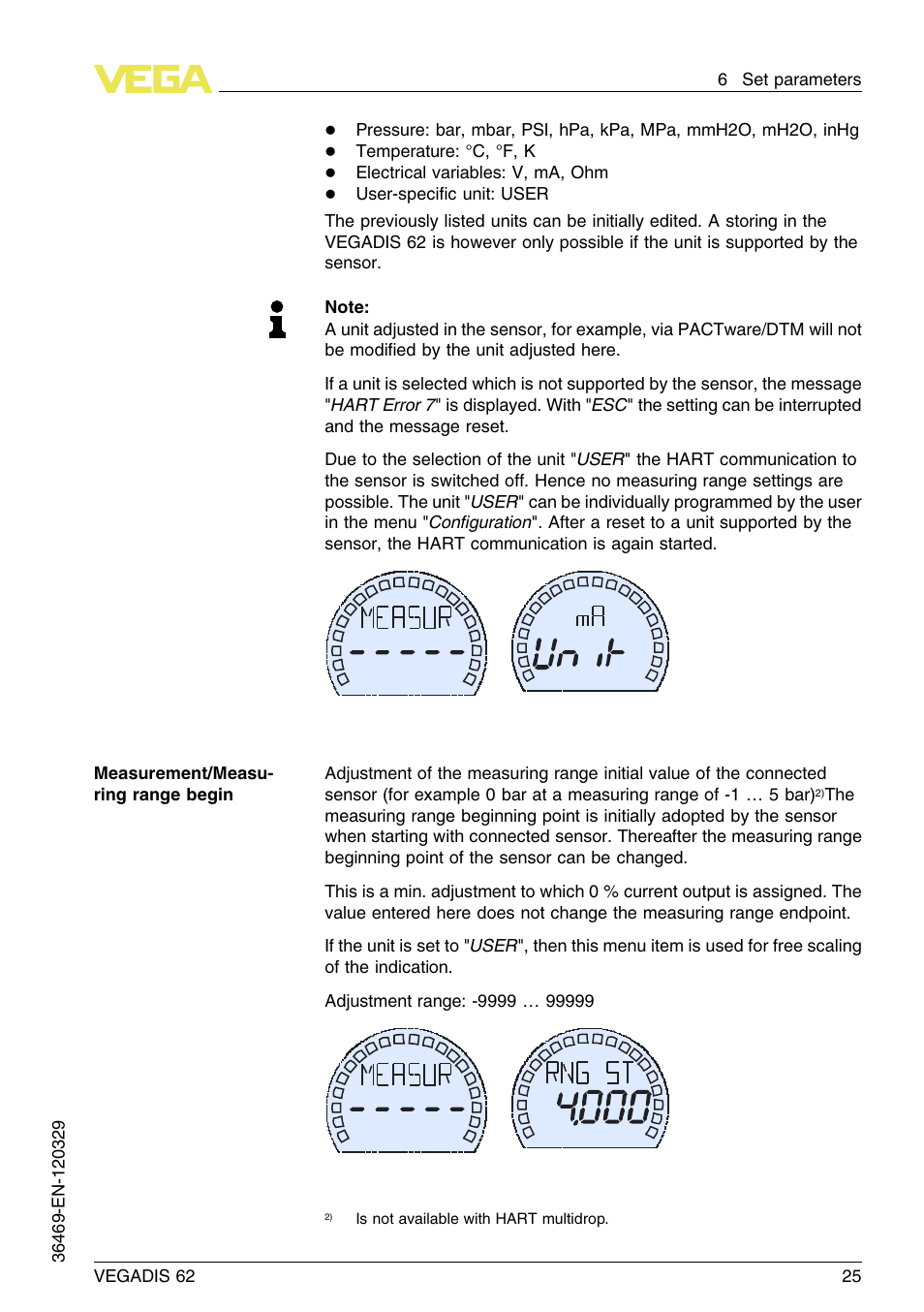 VEGA VEGADIS 62 User Manual | Page 25 / 52