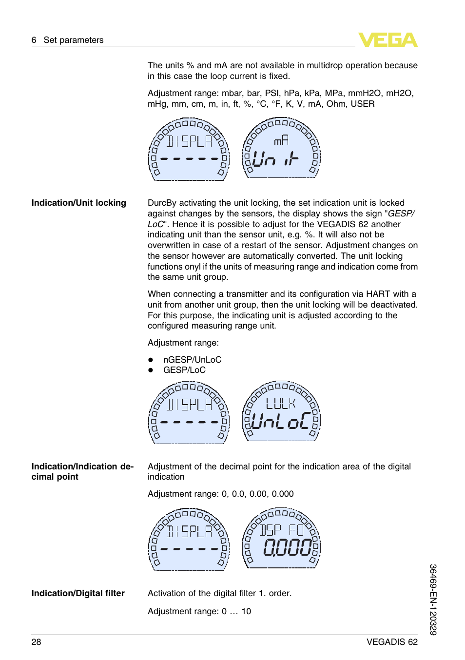 VEGA VEGADIS 62 User Manual | Page 28 / 52