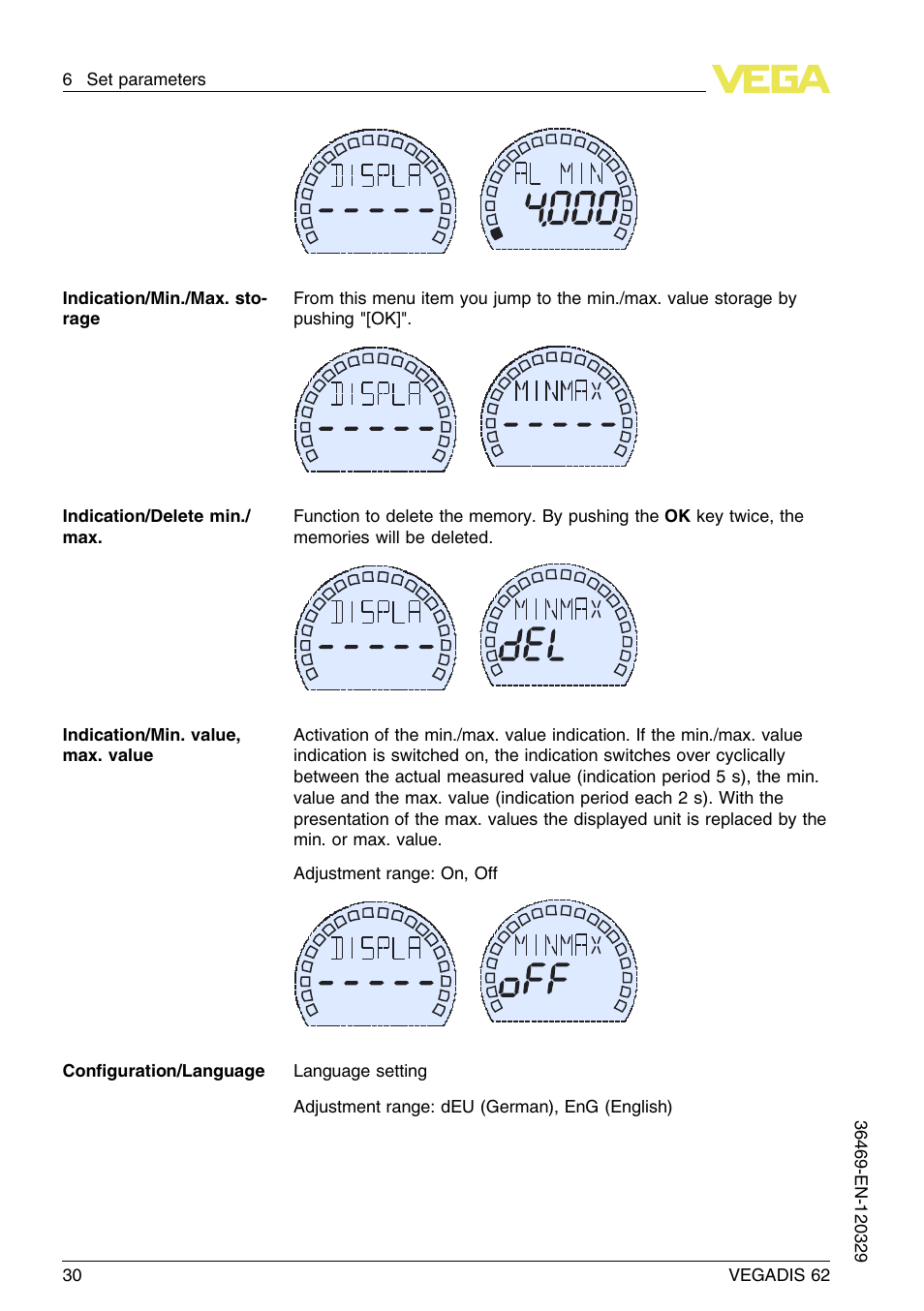 VEGA VEGADIS 62 User Manual | Page 30 / 52