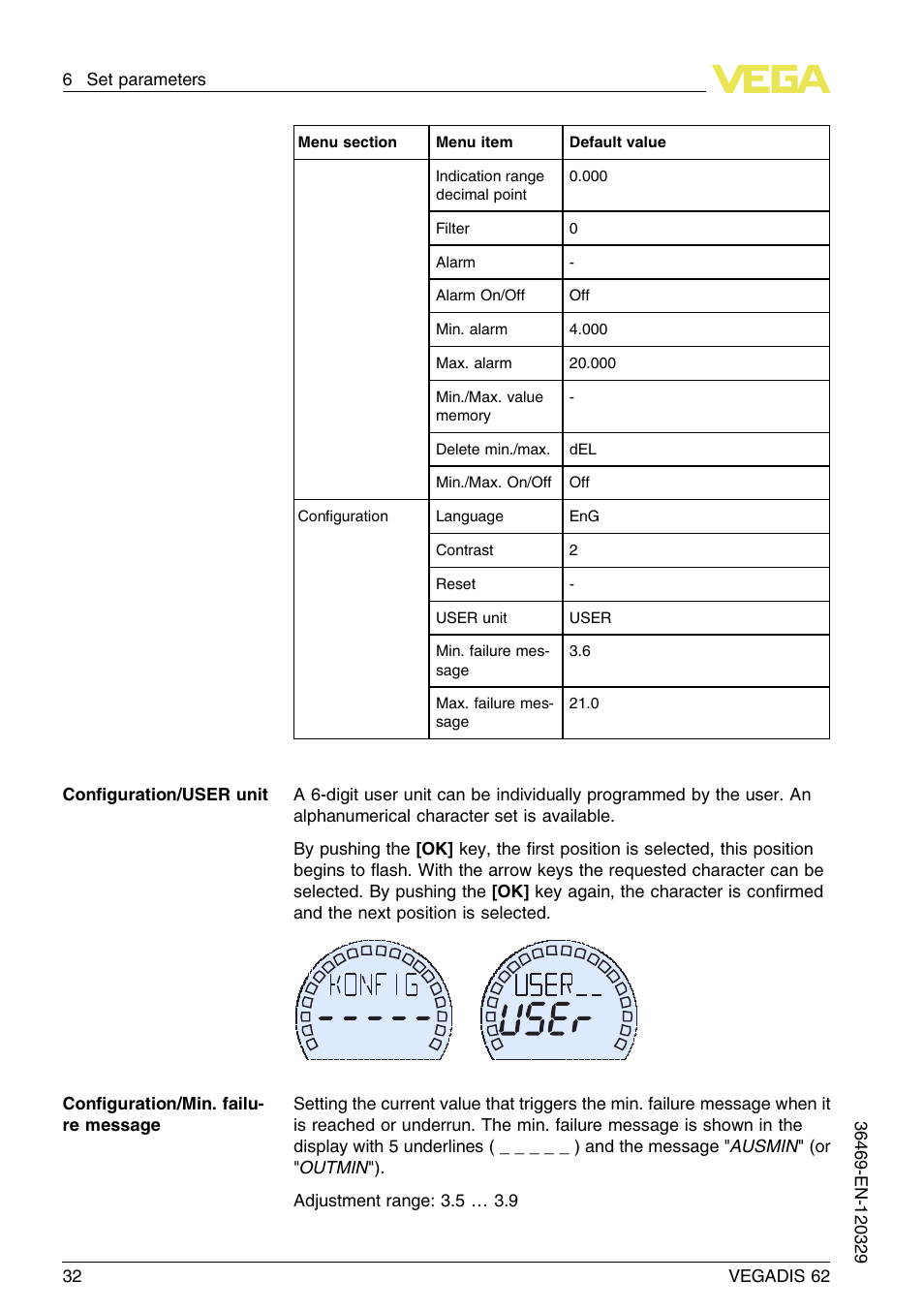 VEGA VEGADIS 62 User Manual | Page 32 / 52