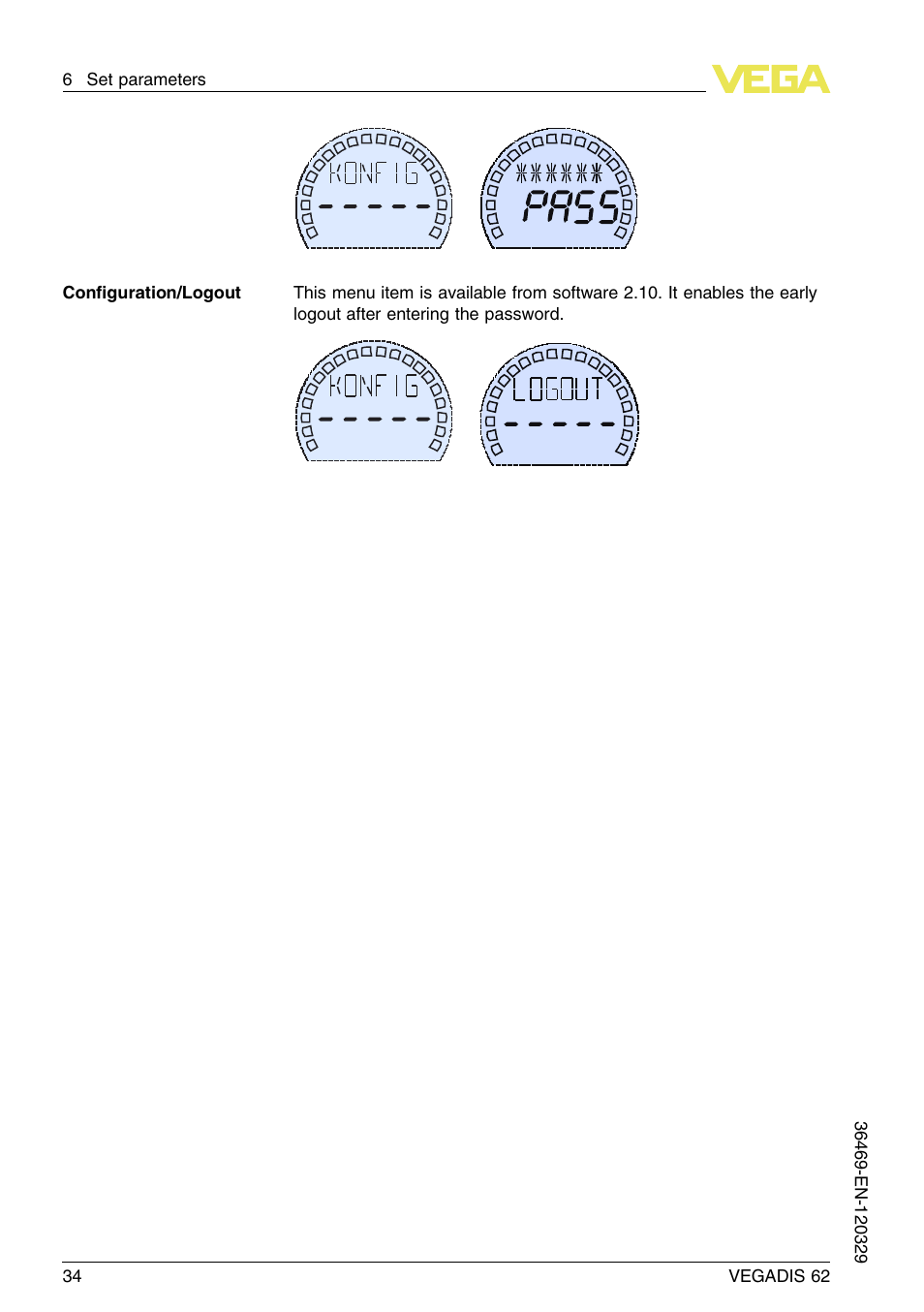 VEGA VEGADIS 62 User Manual | Page 34 / 52