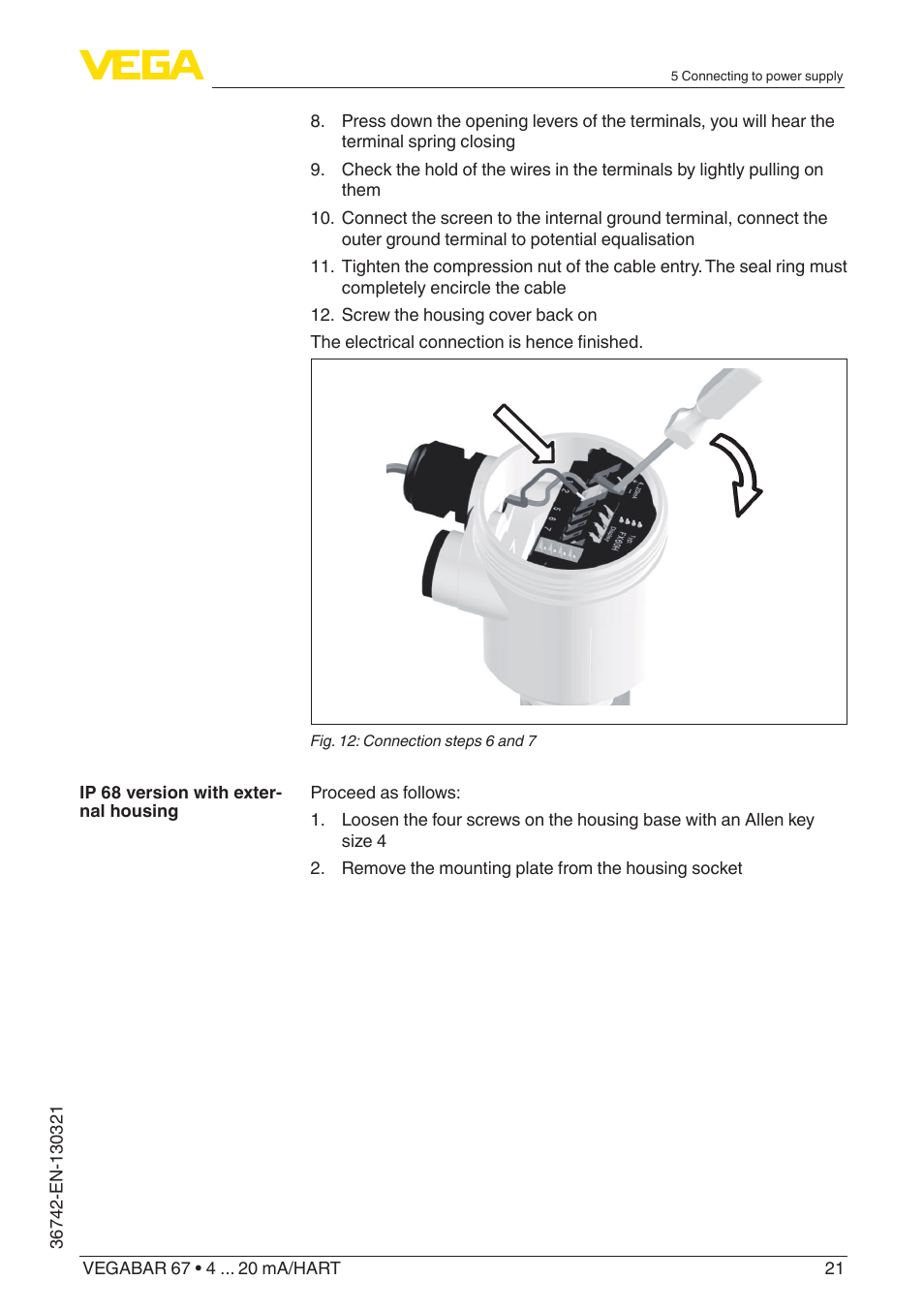 VEGA VEGABAR 67 4 … 20 mA_HART User Manual | Page 21 / 72