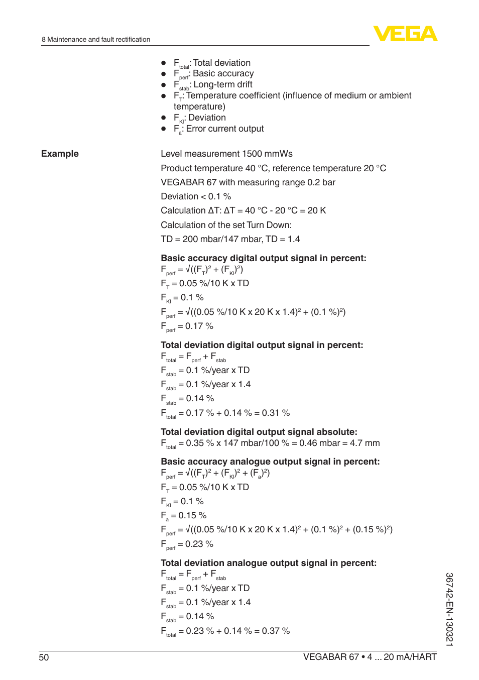 VEGA VEGABAR 67 4 … 20 mA_HART User Manual | Page 50 / 72