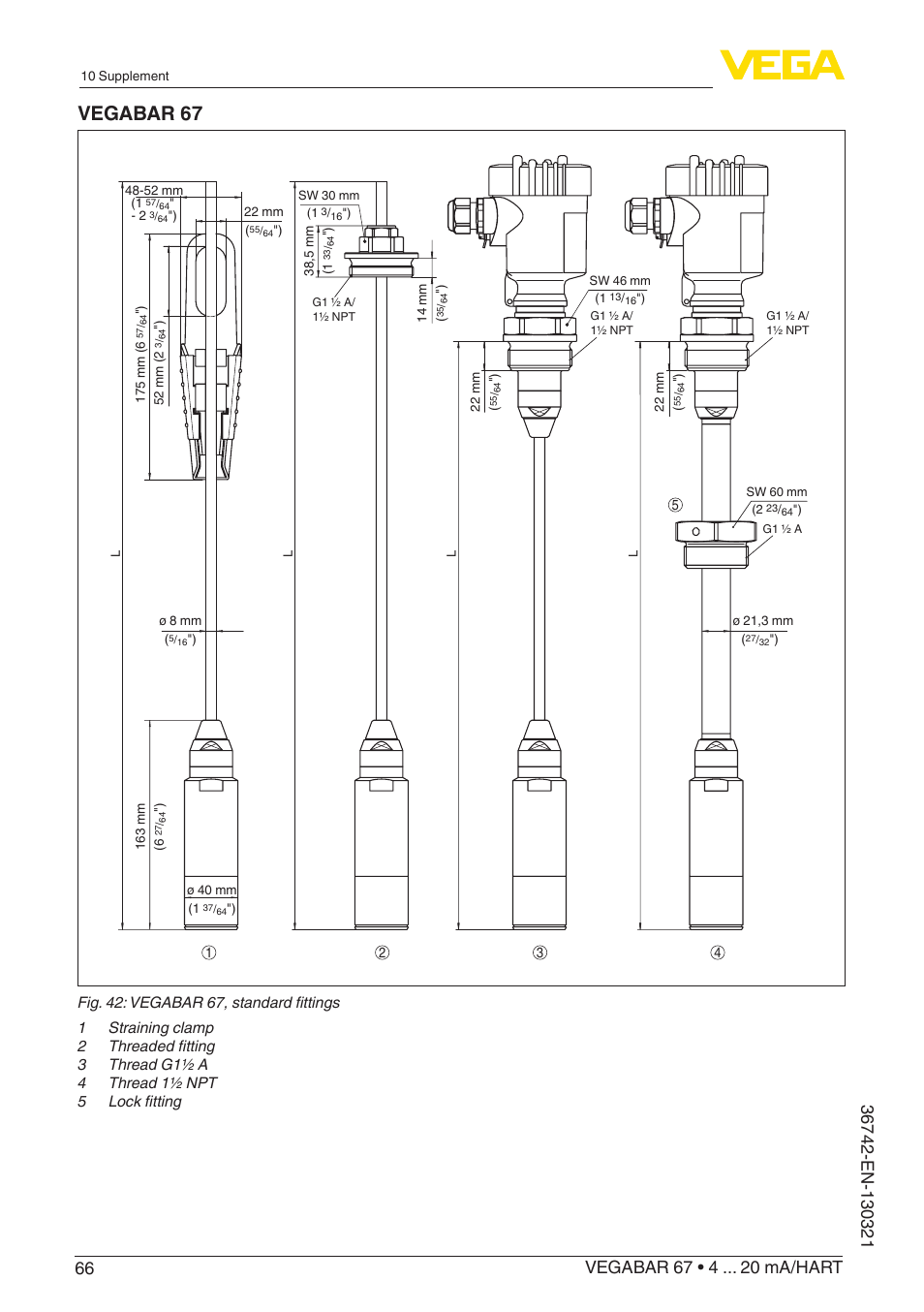 Vegabar 67 | VEGA VEGABAR 67 4 … 20 mA_HART User Manual | Page 66 / 72