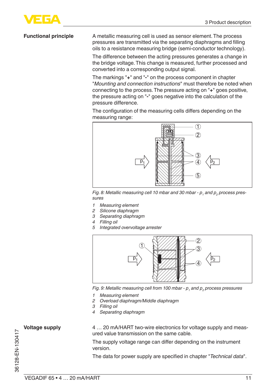 VEGA VEGADIF 65 4 … 20 mA_HART User Manual | Page 11 / 100
