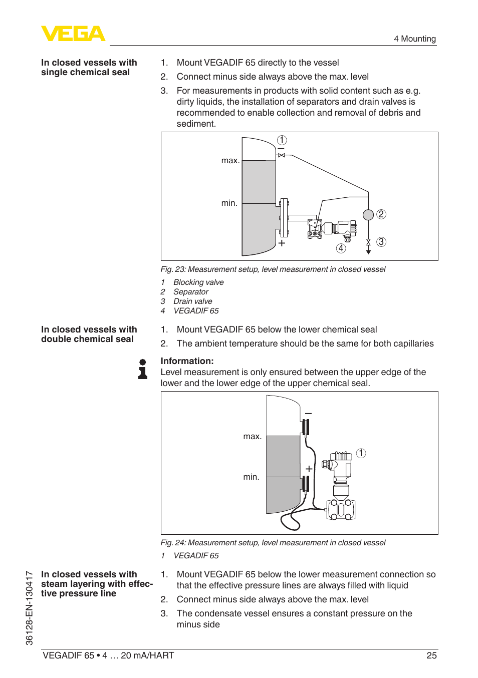 VEGA VEGADIF 65 4 … 20 mA_HART User Manual | Page 25 / 100