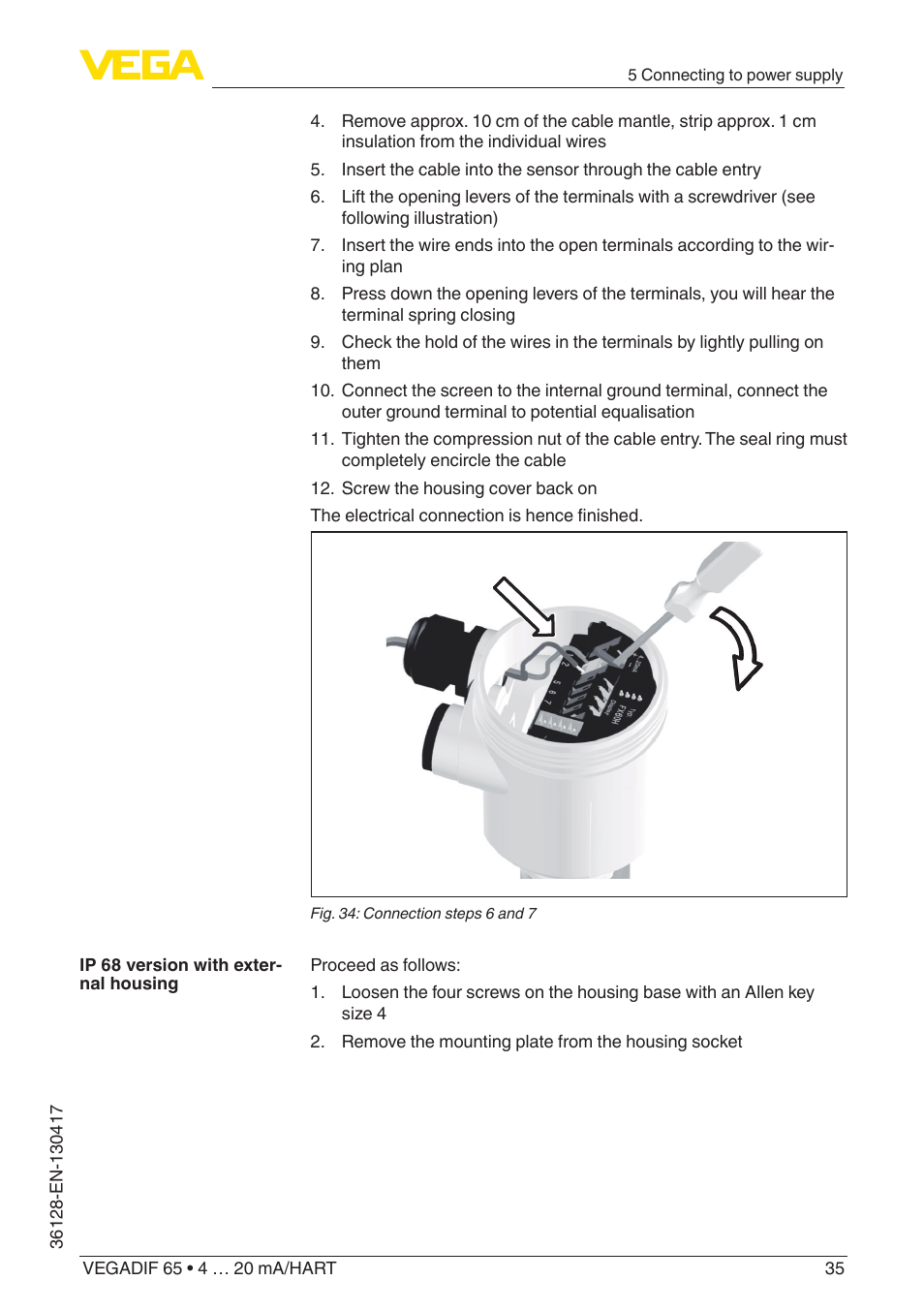 VEGA VEGADIF 65 4 … 20 mA_HART User Manual | Page 35 / 100