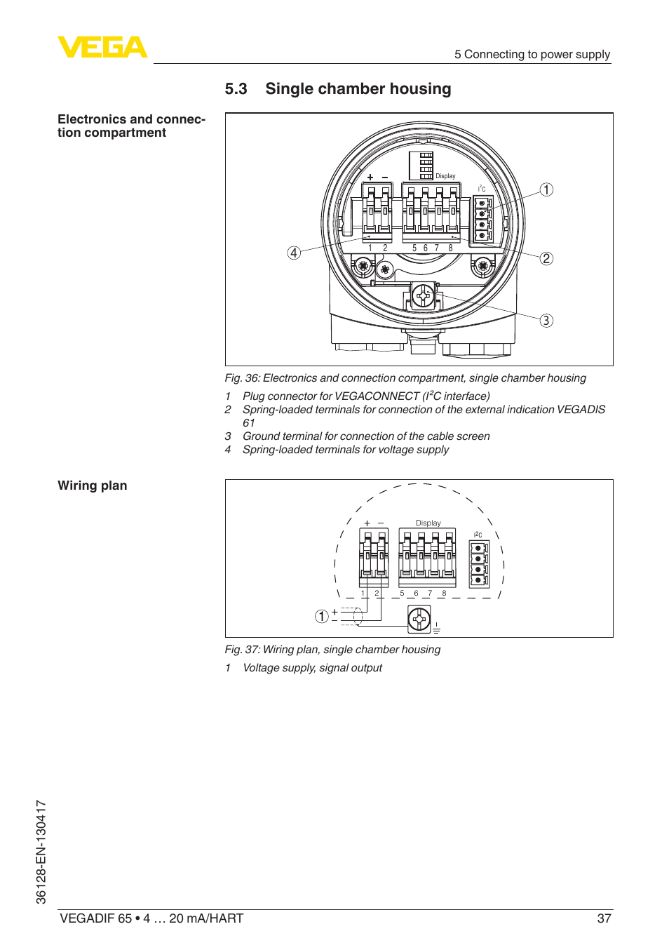 3 single chamber housing | VEGA VEGADIF 65 4 … 20 mA_HART User Manual | Page 37 / 100