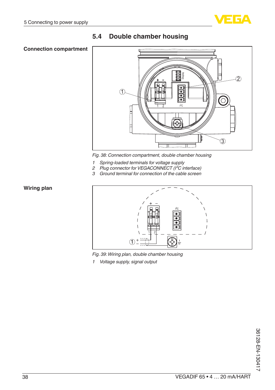 4 double chamber housing | VEGA VEGADIF 65 4 … 20 mA_HART User Manual | Page 38 / 100