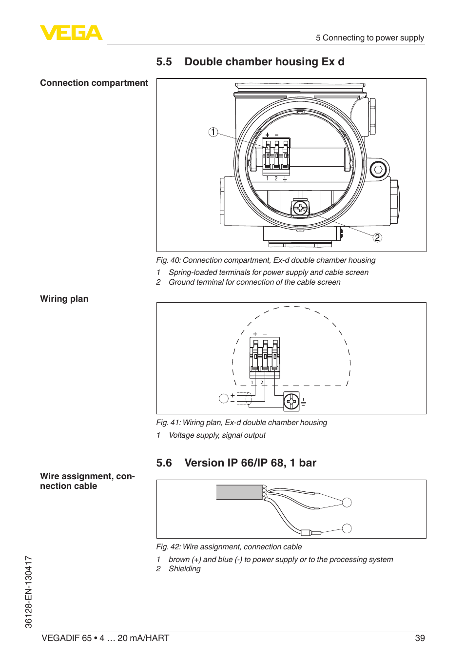 5 double chamber housing ex d | VEGA VEGADIF 65 4 … 20 mA_HART User Manual | Page 39 / 100
