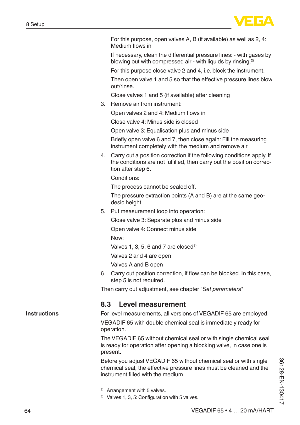 3 level measurement | VEGA VEGADIF 65 4 … 20 mA_HART User Manual | Page 64 / 100