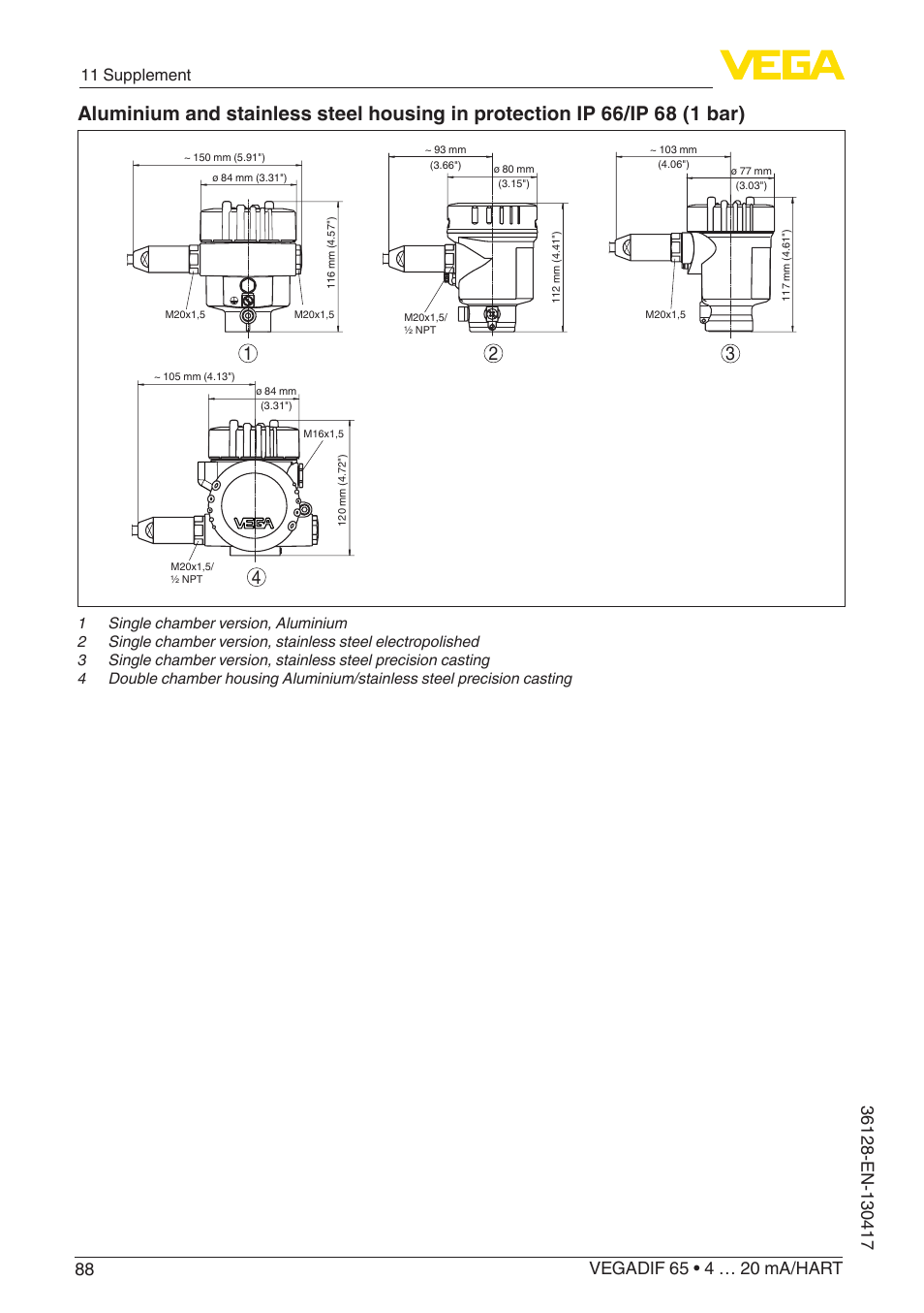 11 supplement | VEGA VEGADIF 65 4 … 20 mA_HART User Manual | Page 88 / 100