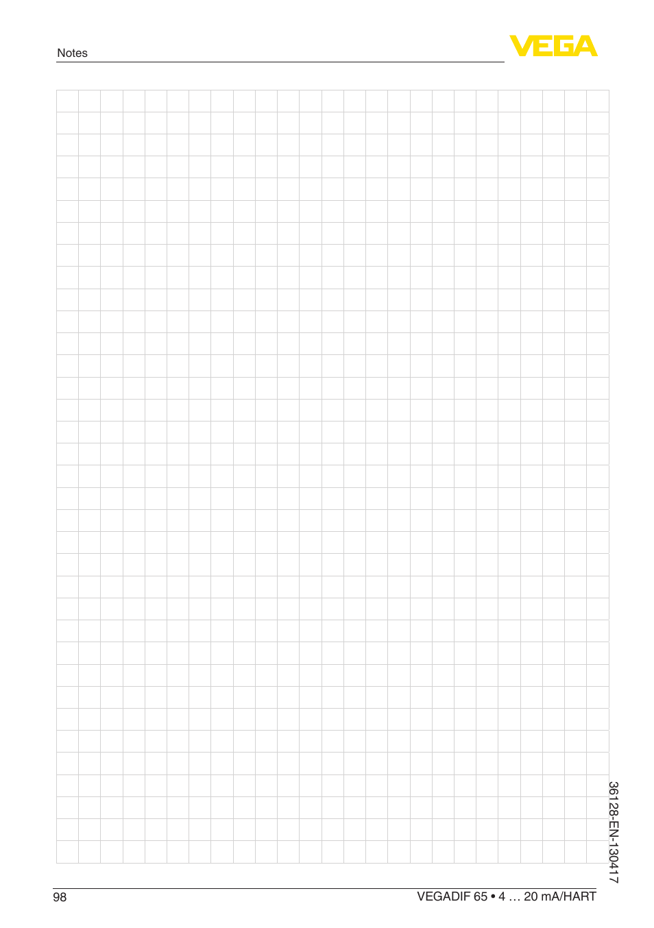 VEGA VEGADIF 65 4 … 20 mA_HART User Manual | Page 98 / 100