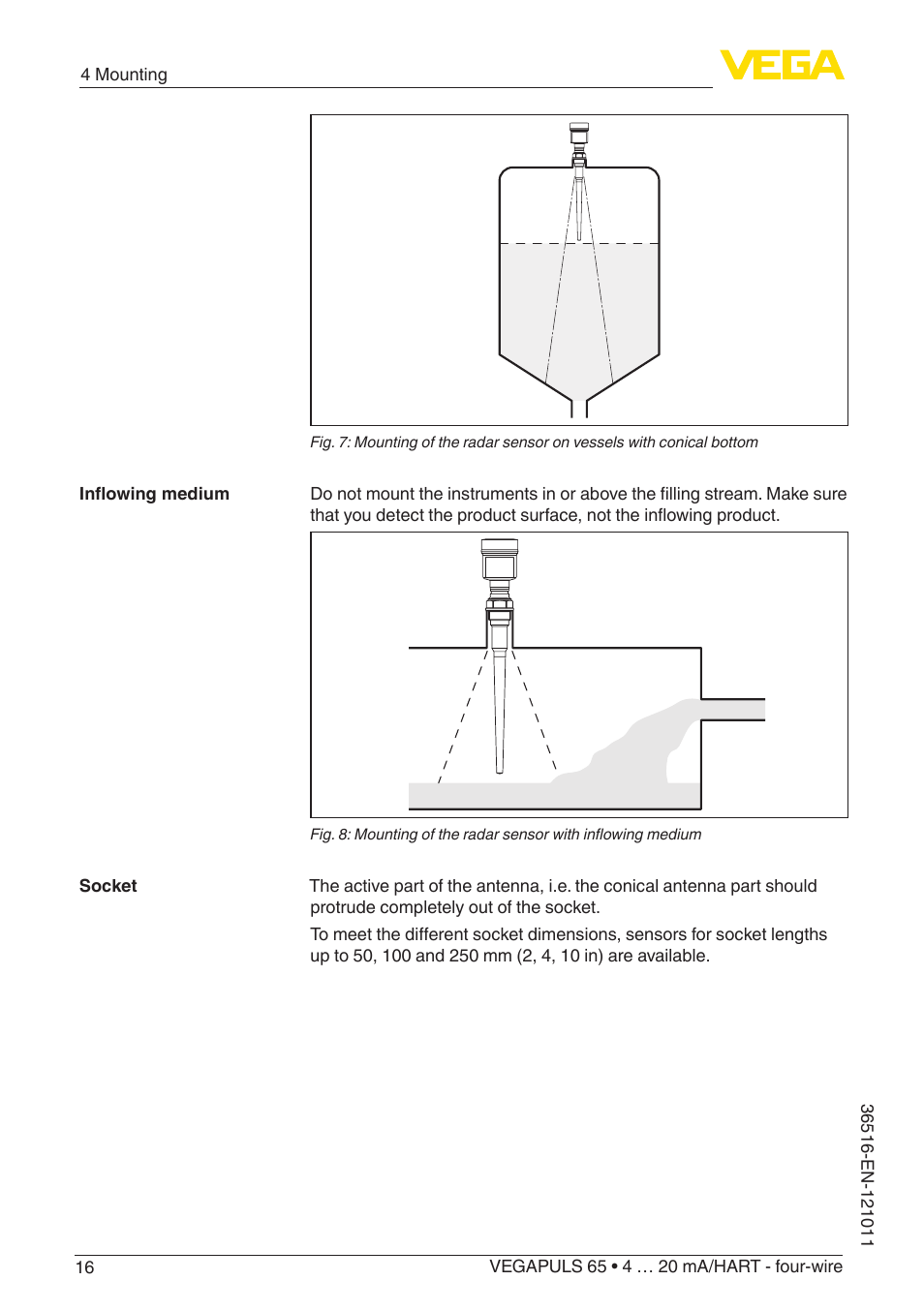 VEGA VEGAPULS 65 (≥ 2.0.0 - ≥ 4.0.0) 4 … 20 mA_HART - four-wire User Manual | Page 16 / 68