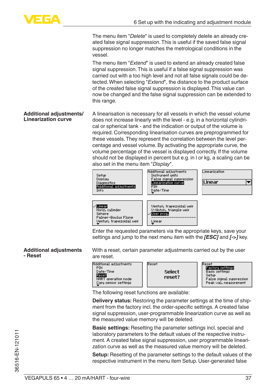 VEGA VEGAPULS 65 (≥ 2.0.0 - ≥ 4.0.0) 4 … 20 mA_HART - four-wire User Manual | Page 37 / 68