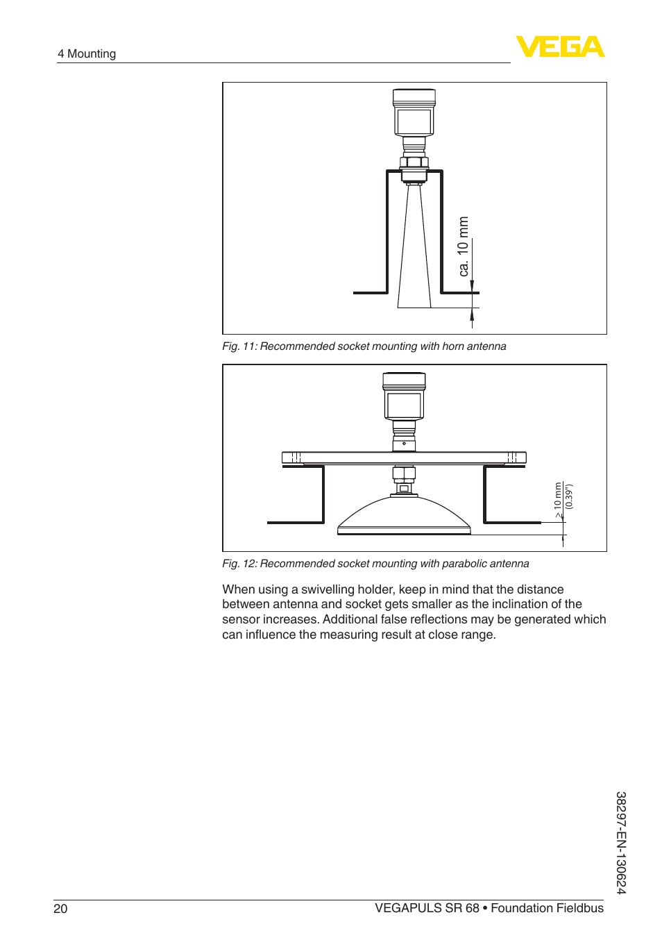 VEGA VEGAPULS SR 68 Foundation Fieldbus User Manual | Page 20 / 96