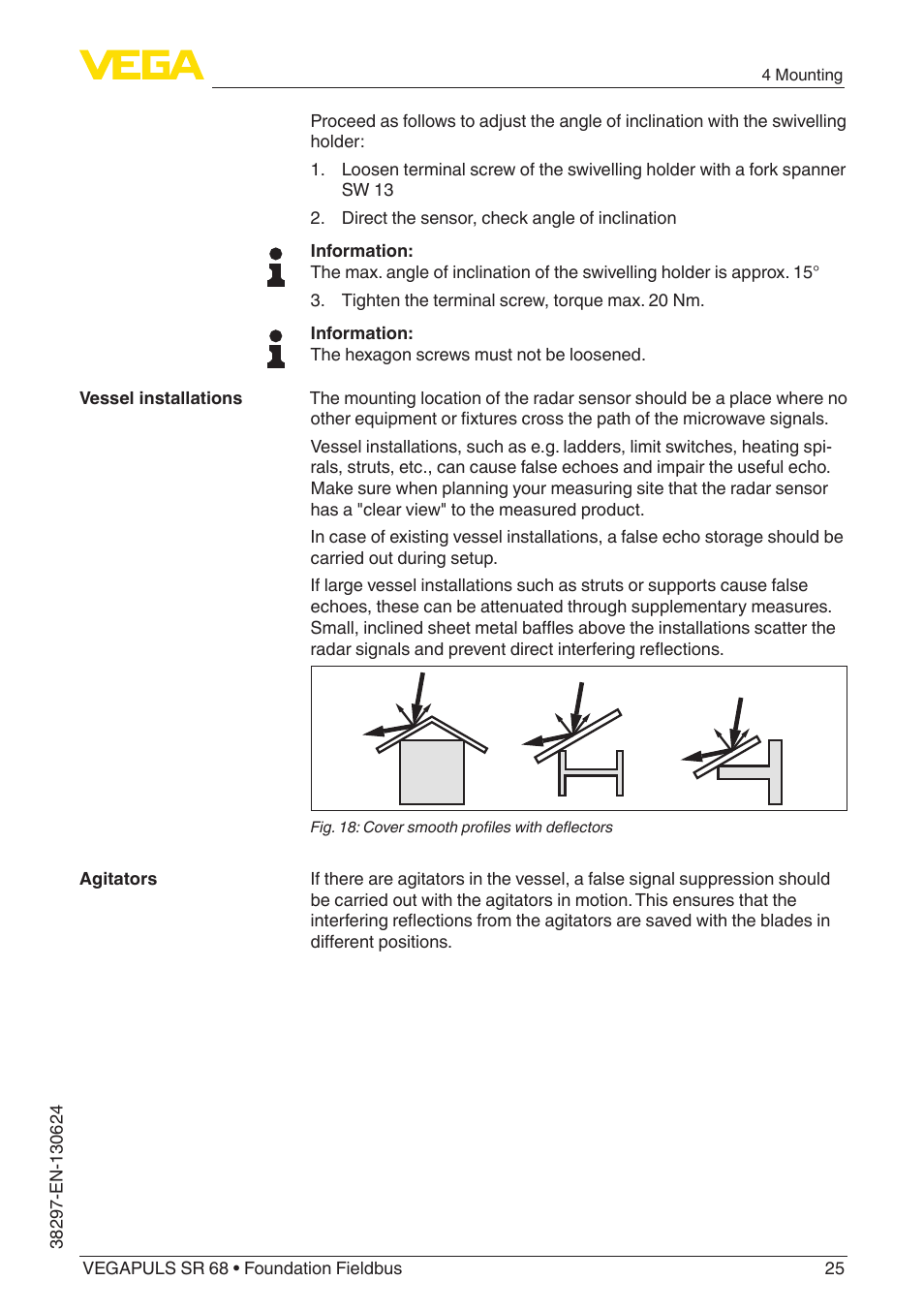 VEGA VEGAPULS SR 68 Foundation Fieldbus User Manual | Page 25 / 96