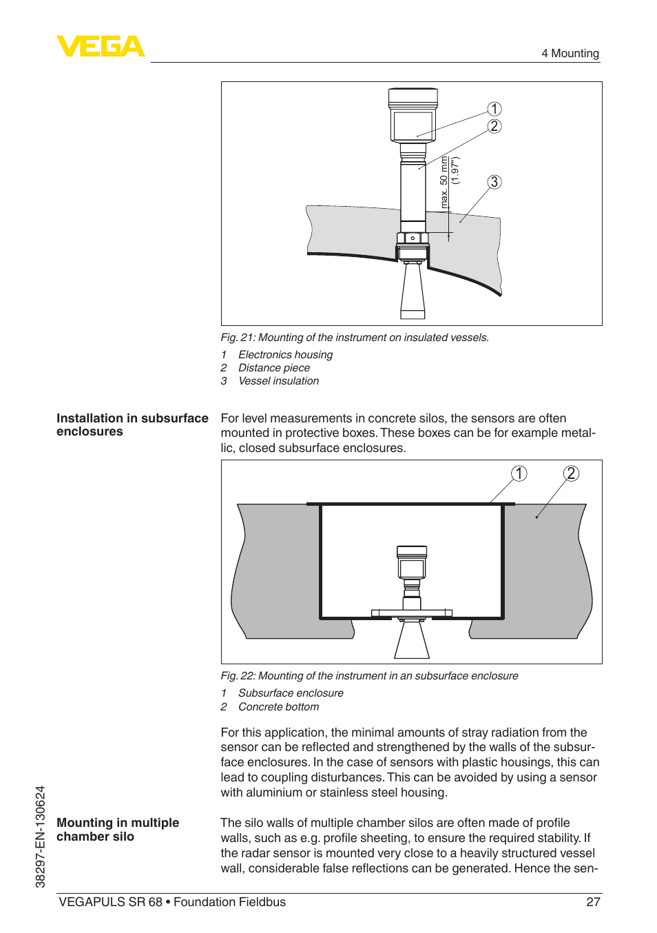 VEGA VEGAPULS SR 68 Foundation Fieldbus User Manual | Page 27 / 96