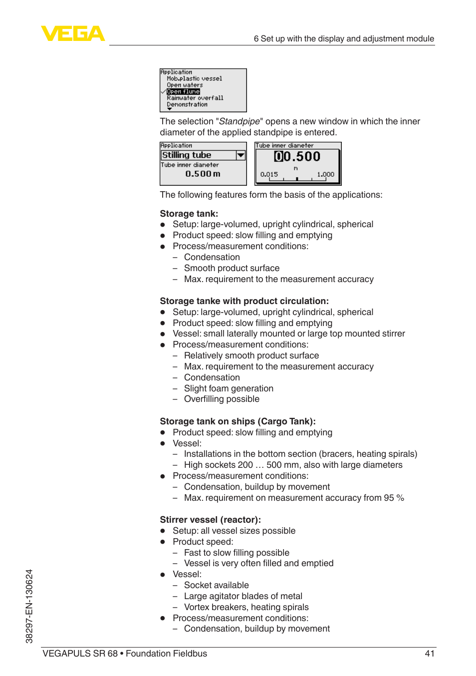 VEGA VEGAPULS SR 68 Foundation Fieldbus User Manual | Page 41 / 96