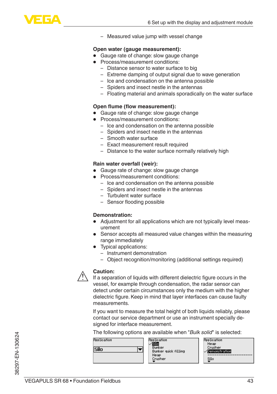 VEGA VEGAPULS SR 68 Foundation Fieldbus User Manual | Page 43 / 96