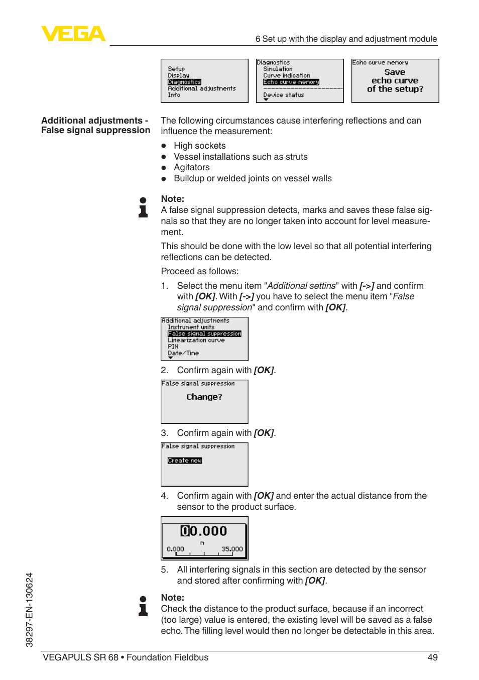 VEGA VEGAPULS SR 68 Foundation Fieldbus User Manual | Page 49 / 96