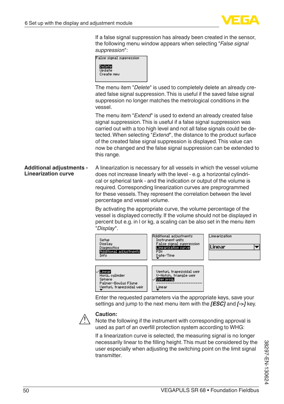 VEGA VEGAPULS SR 68 Foundation Fieldbus User Manual | Page 50 / 96