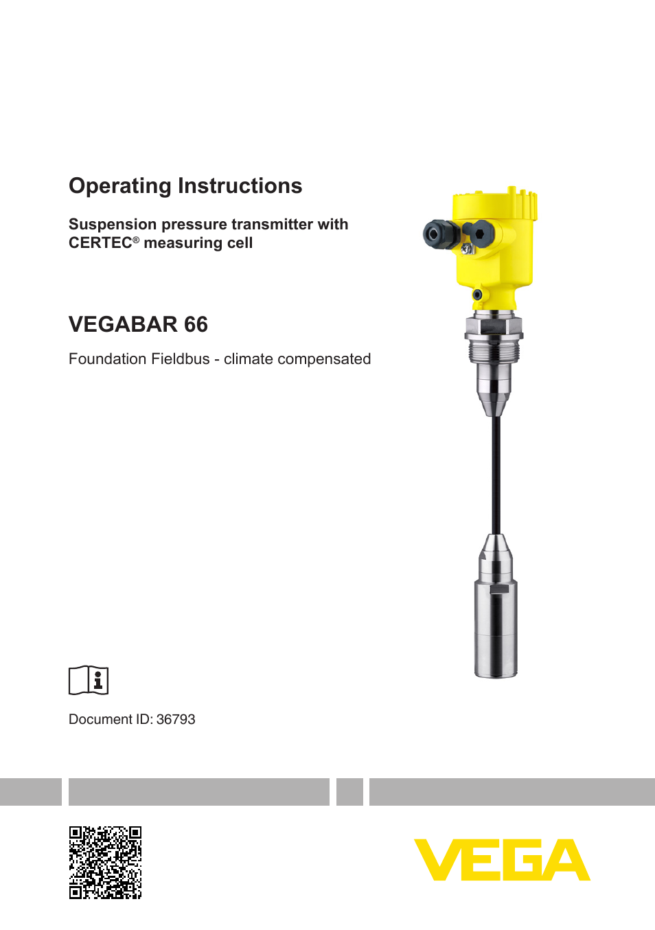 VEGA VEGABAR 66 Foundation Fieldbus - climate compensated User Manual | 76 pages