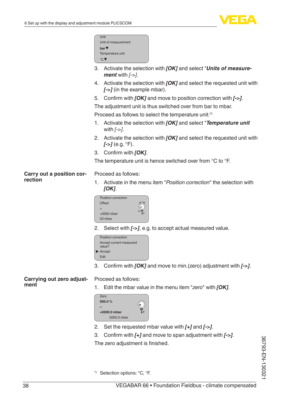 VEGA VEGABAR 66 Foundation Fieldbus - climate compensated User Manual | Page 38 / 76