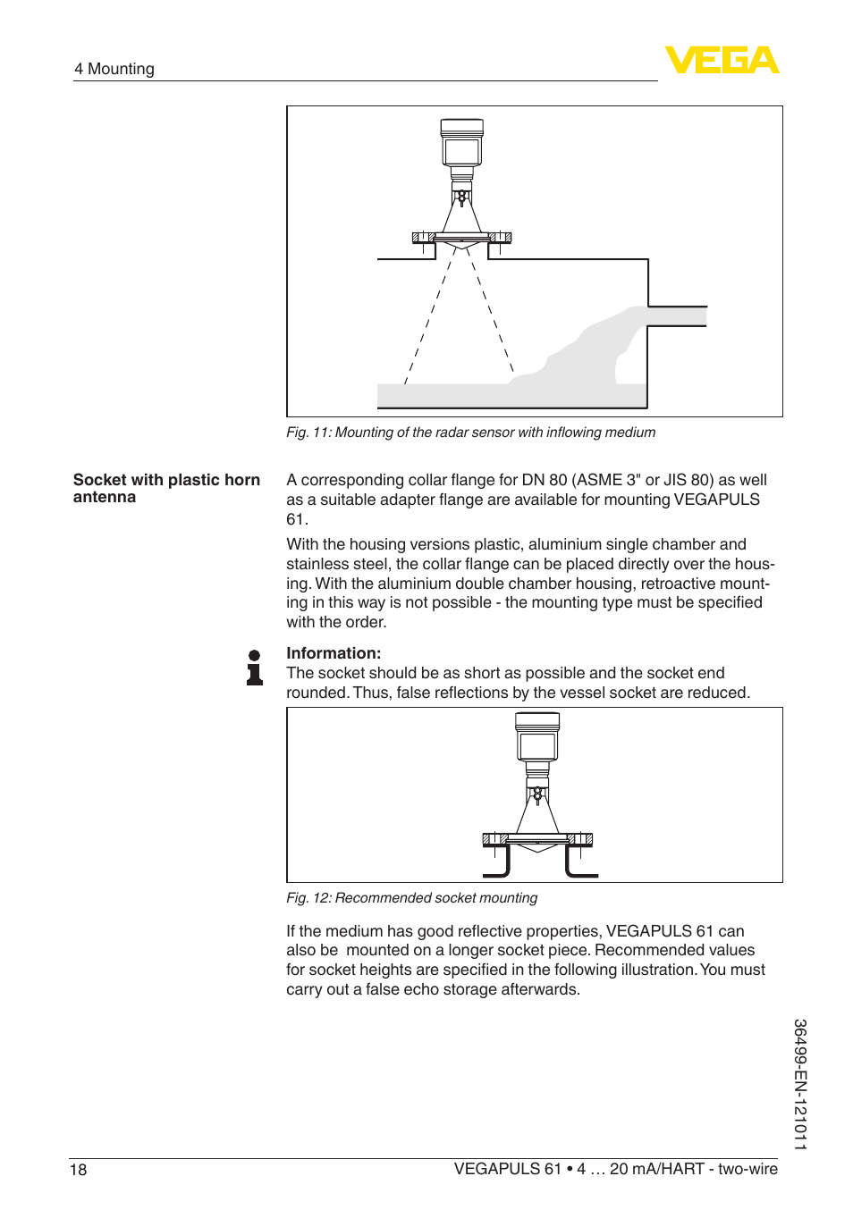 VEGA VEGAPULS 61 (≥ 2.0.0 - ≥ 4.0.0) 4 … 20 mA_HART - two-wire User Manual | Page 18 / 84