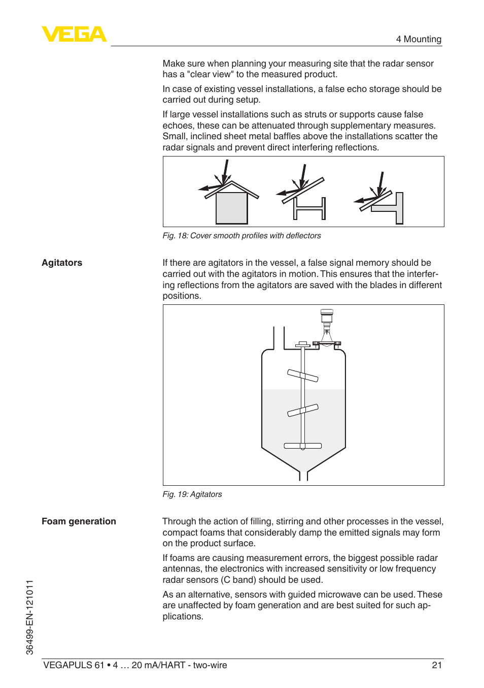 VEGA VEGAPULS 61 (≥ 2.0.0 - ≥ 4.0.0) 4 … 20 mA_HART - two-wire User Manual | Page 21 / 84