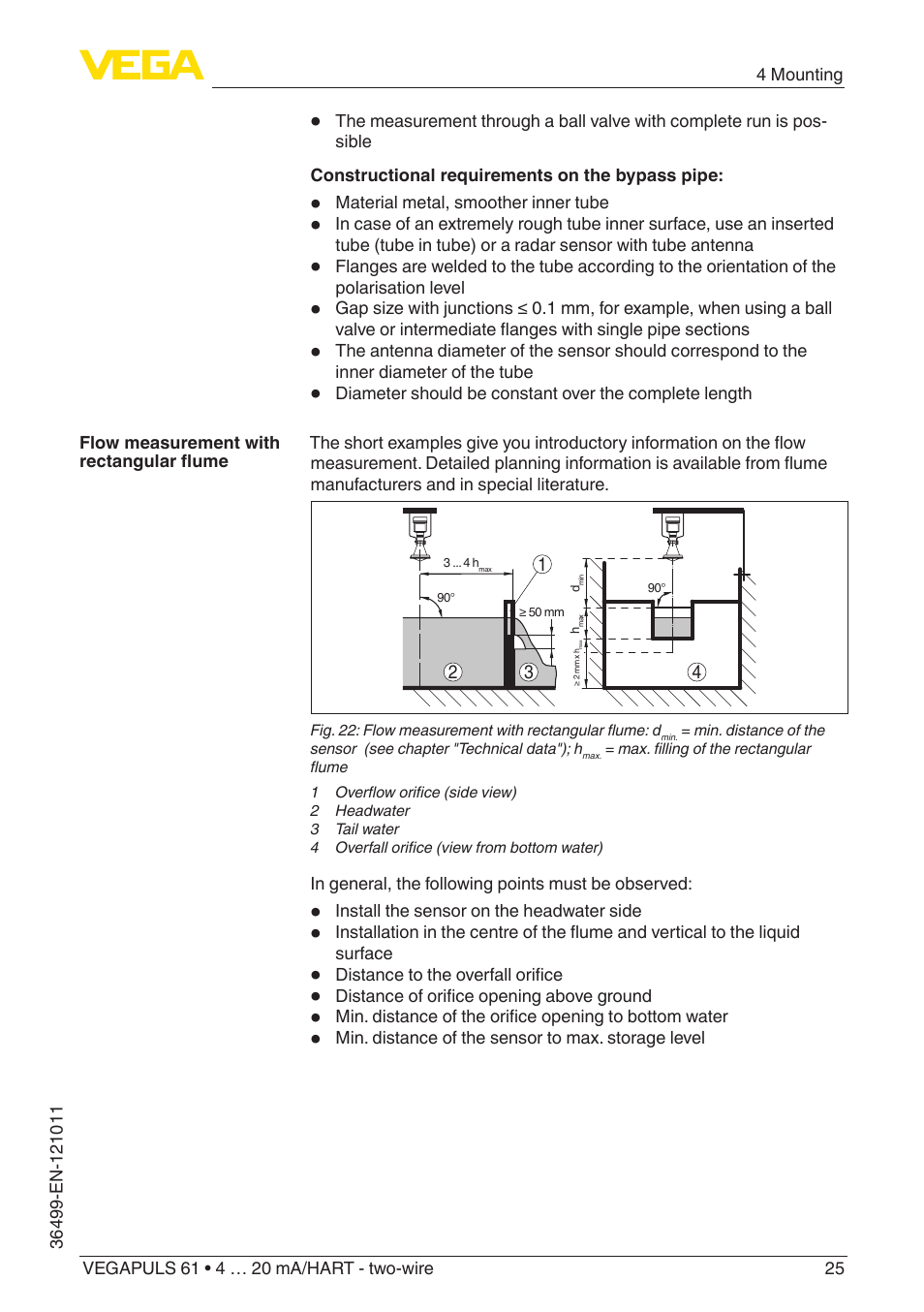 VEGA VEGAPULS 61 (≥ 2.0.0 - ≥ 4.0.0) 4 … 20 mA_HART - two-wire User Manual | Page 25 / 84