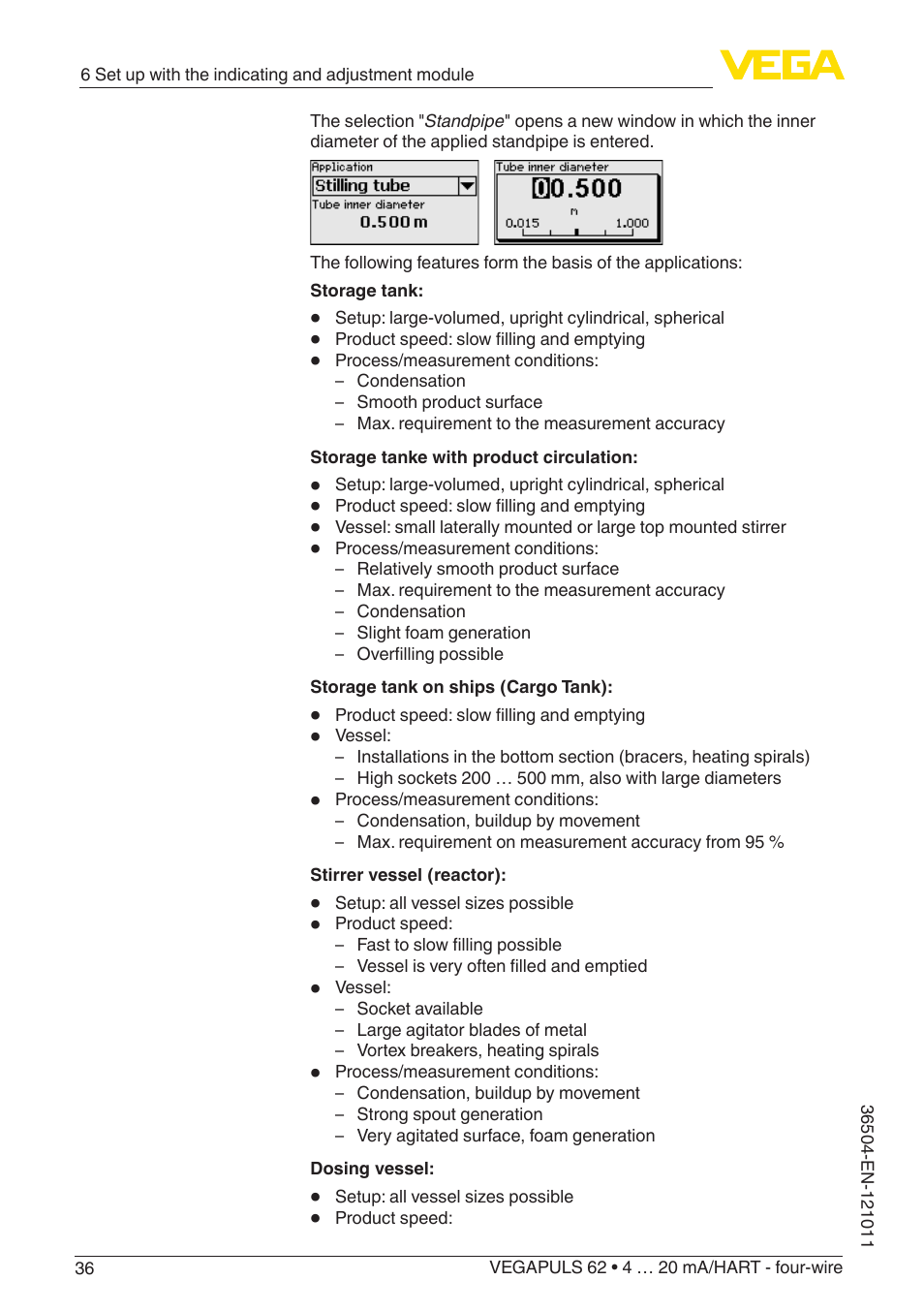 VEGA VEGAPULS 62 (≥ 2.0.0 - ≥ 4.0.0) 4 … 20 mA_HART - four-wire User Manual | Page 36 / 80