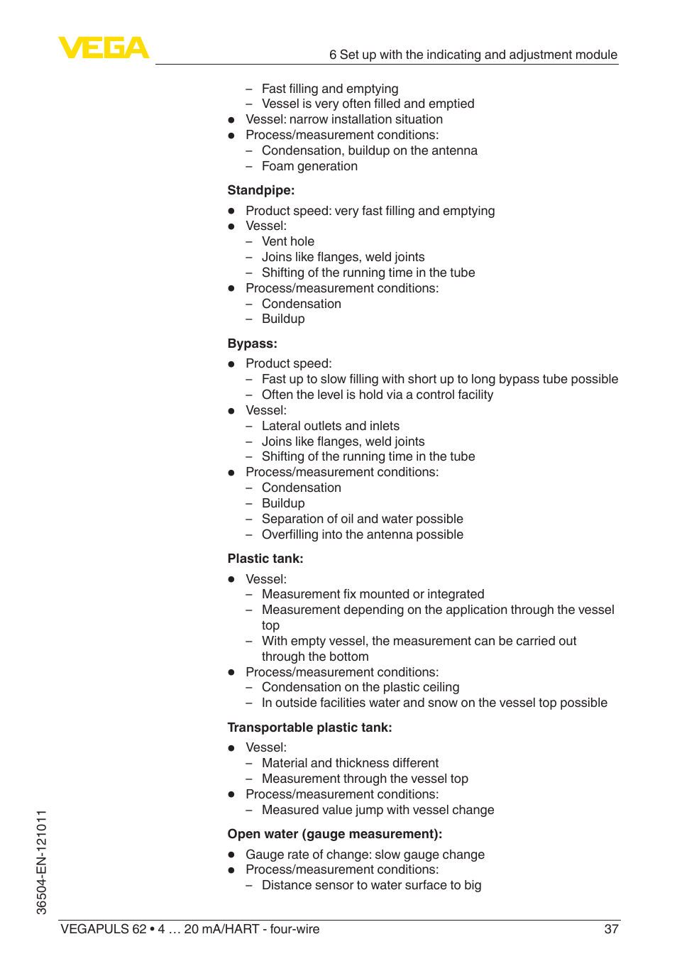 VEGA VEGAPULS 62 (≥ 2.0.0 - ≥ 4.0.0) 4 … 20 mA_HART - four-wire User Manual | Page 37 / 80