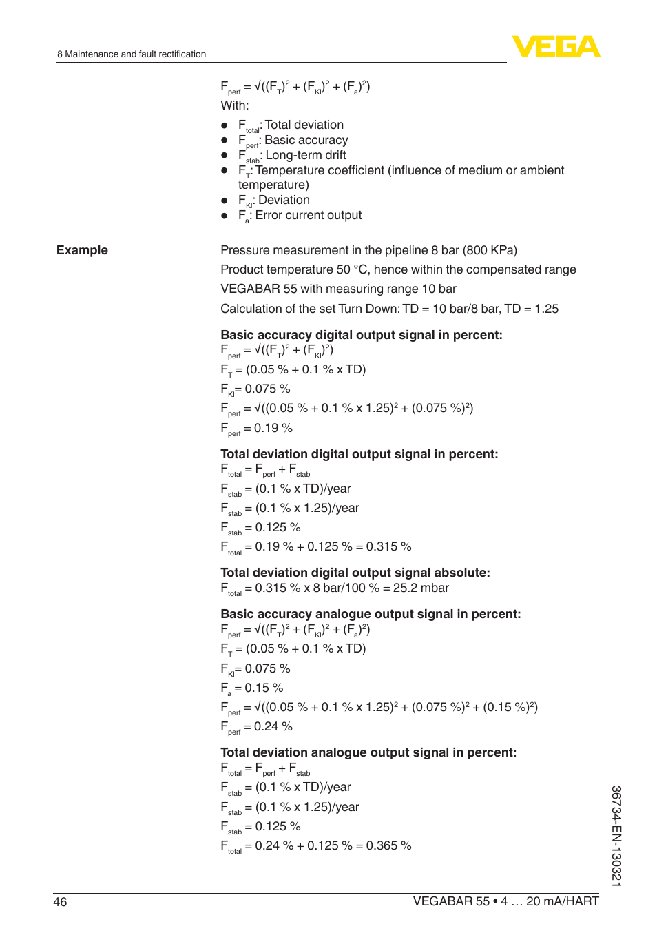 VEGA VEGABAR 55 4 … 20 mA_HART User Manual | Page 46 / 72