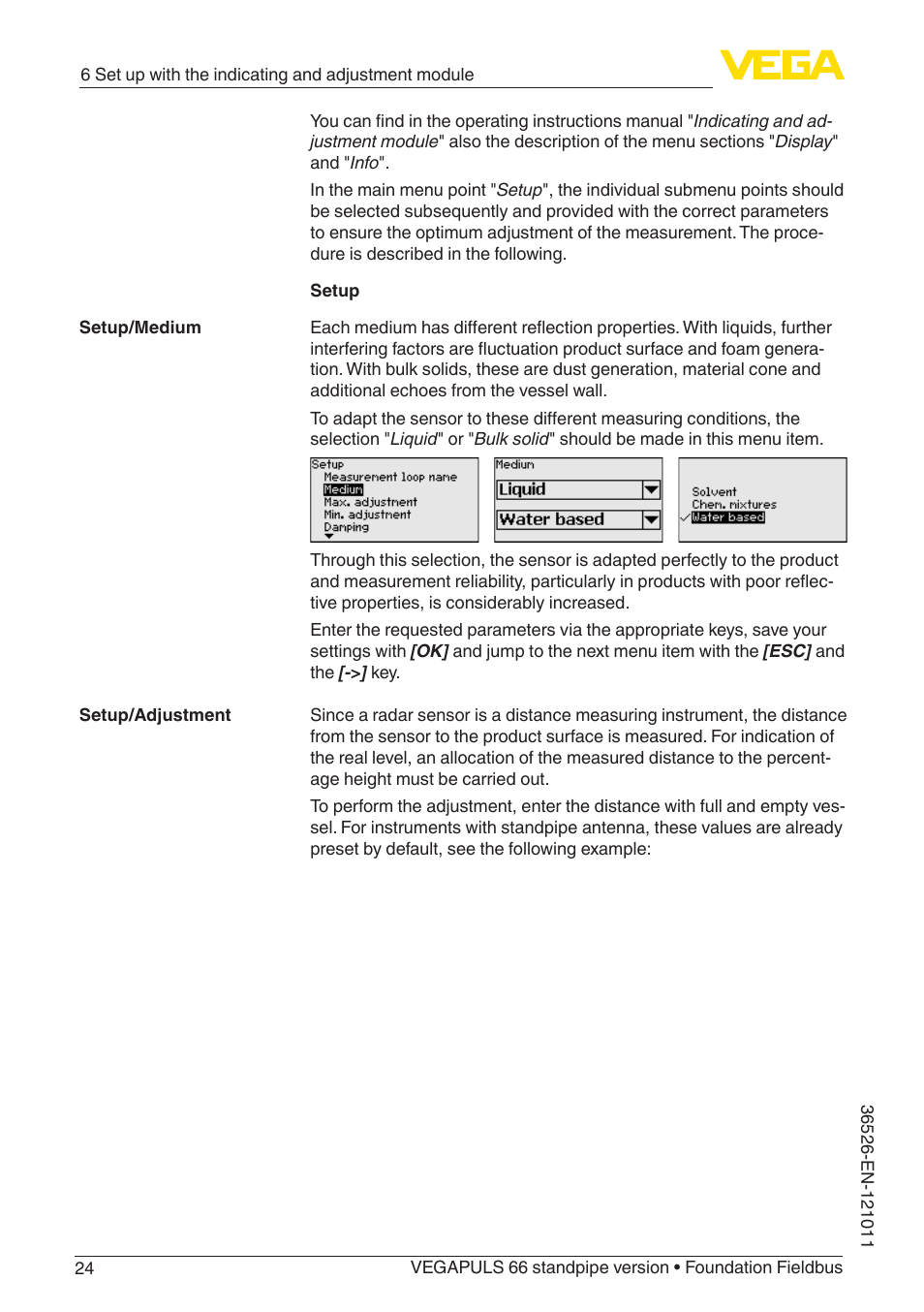 VEGA VEGAPULS 66 (≥ 2.0.0 - ≥ 4.0.0) standpipe ver. Foundation Fieldbus User Manual | Page 24 / 68