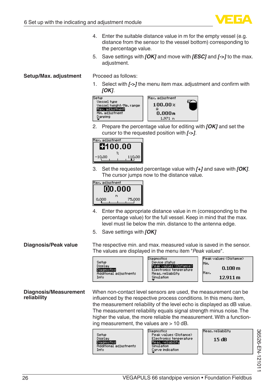 VEGA VEGAPULS 66 (≥ 2.0.0 - ≥ 4.0.0) standpipe ver. Foundation Fieldbus User Manual | Page 26 / 68