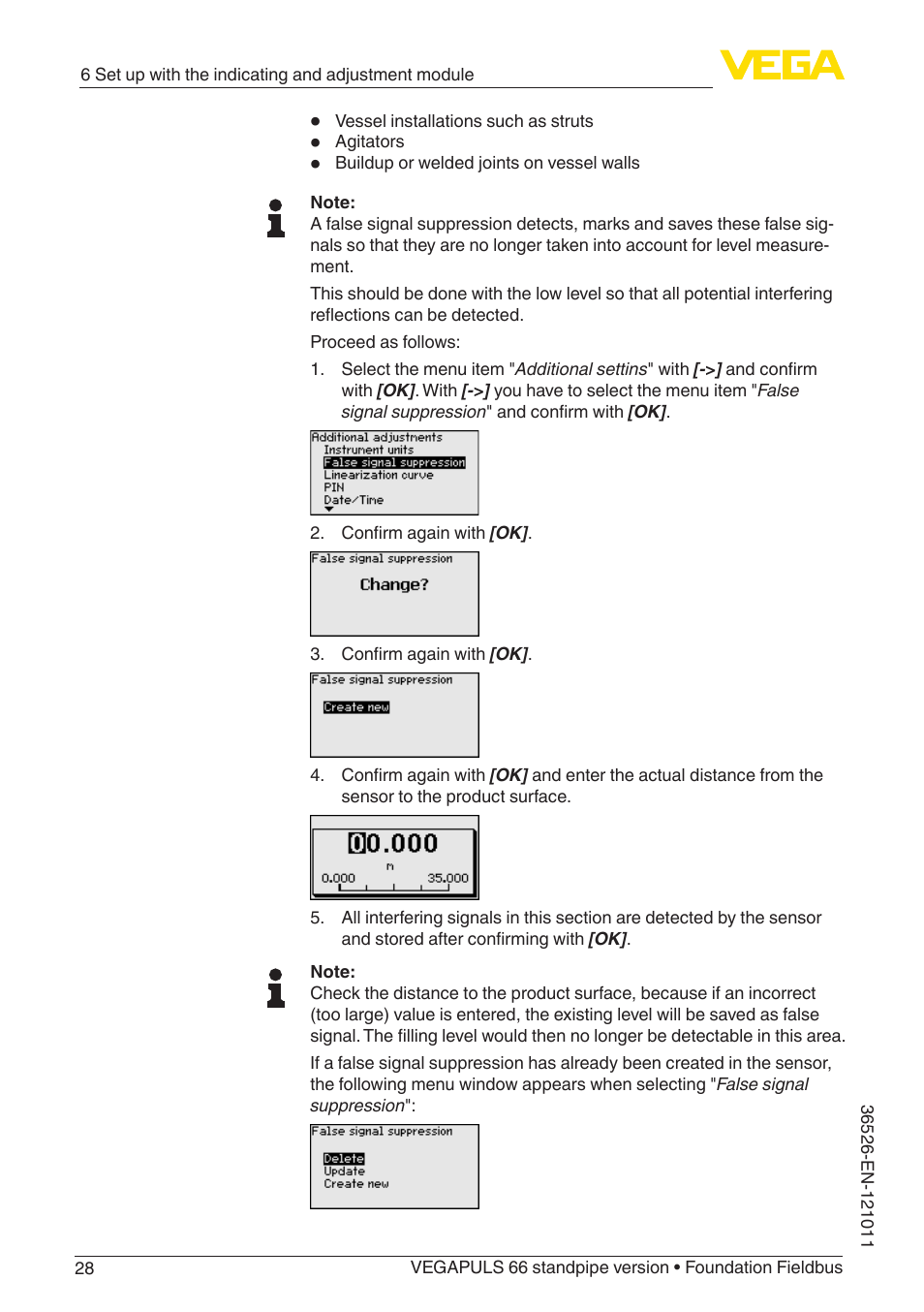 VEGA VEGAPULS 66 (≥ 2.0.0 - ≥ 4.0.0) standpipe ver. Foundation Fieldbus User Manual | Page 28 / 68