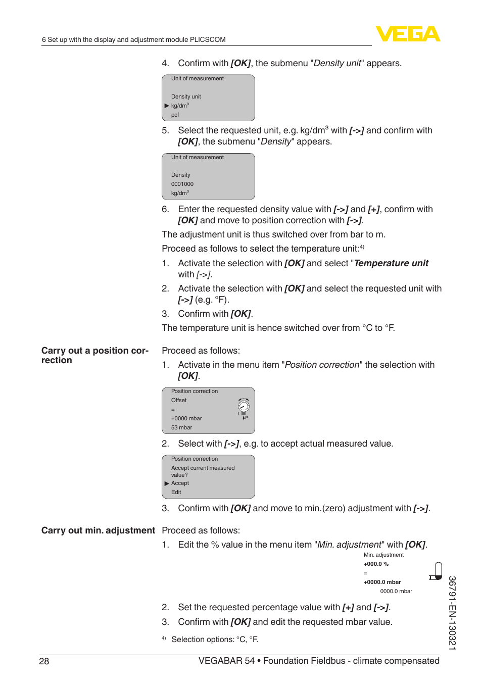 VEGA VEGABAR 54 Foundation Fieldbus - climate compensated User Manual | Page 28 / 72