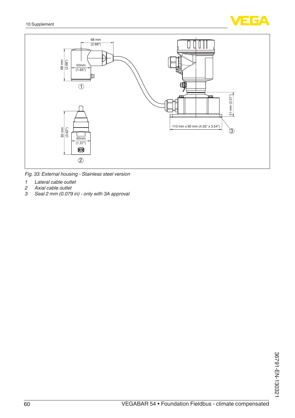 VEGA VEGABAR 54 Foundation Fieldbus - climate compensated User Manual | Page 60 / 72