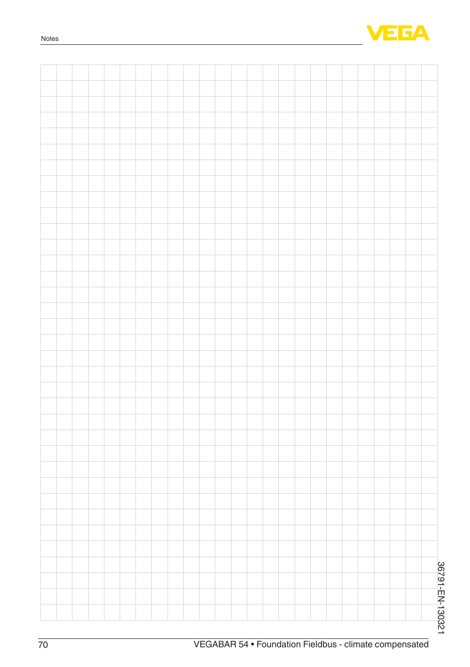 VEGA VEGABAR 54 Foundation Fieldbus - climate compensated User Manual | Page 70 / 72