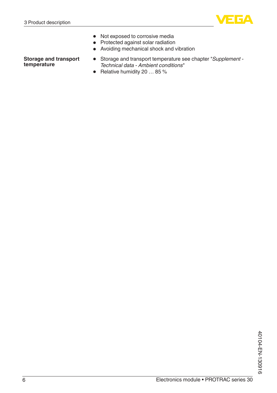 VEGA PROTRAC series 30 Electronics module User Manual | Page 6 / 24