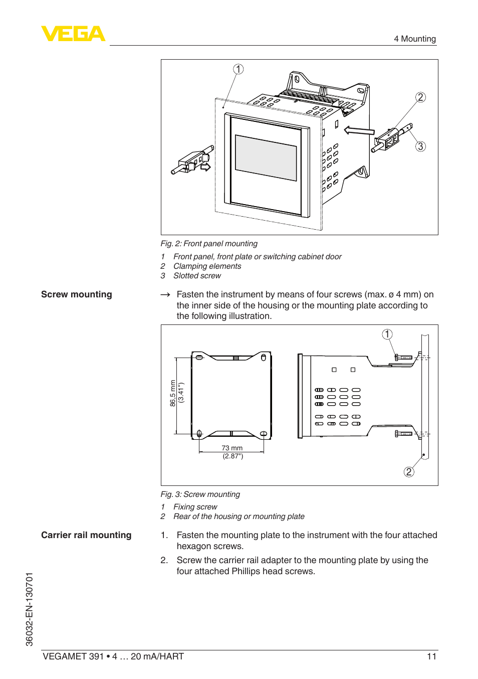 VEGA VEGAMET 391 4 … 20 mA_HART User Manual | Page 11 / 64