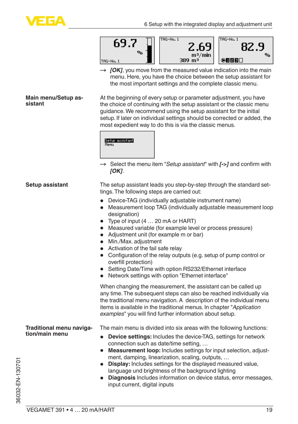 VEGA VEGAMET 391 4 … 20 mA_HART User Manual | Page 19 / 64