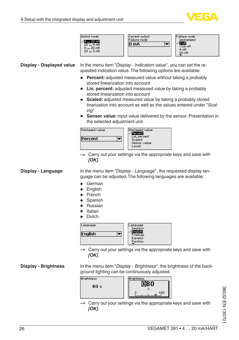 VEGA VEGAMET 391 4 … 20 mA_HART User Manual | Page 26 / 64