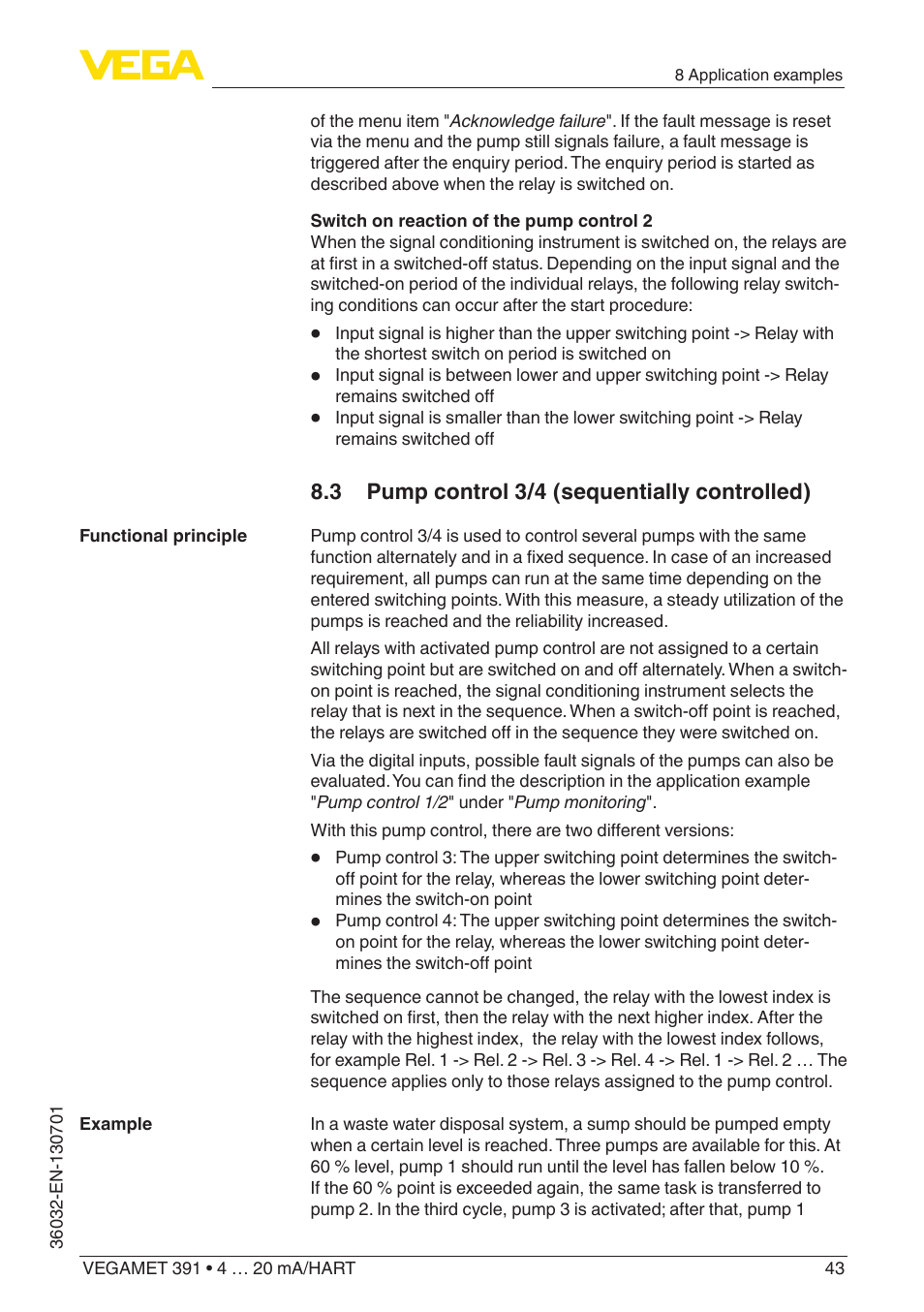 3 pump control 3/4 (sequentially controlled) | VEGA VEGAMET 391 4 … 20 mA_HART User Manual | Page 43 / 64