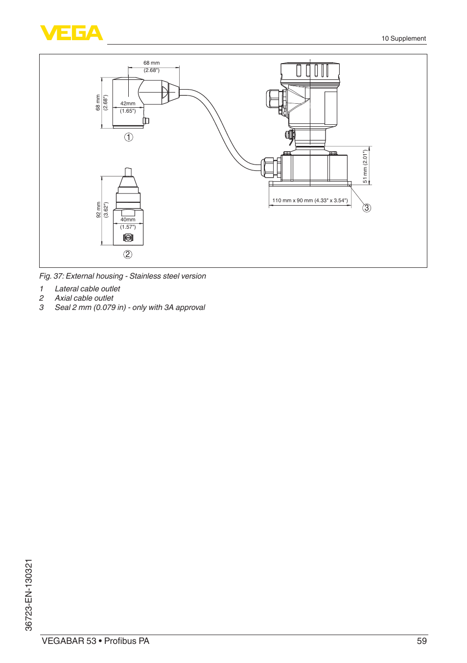 VEGA VEGABAR 53 Profibus PA User Manual | Page 59 / 68